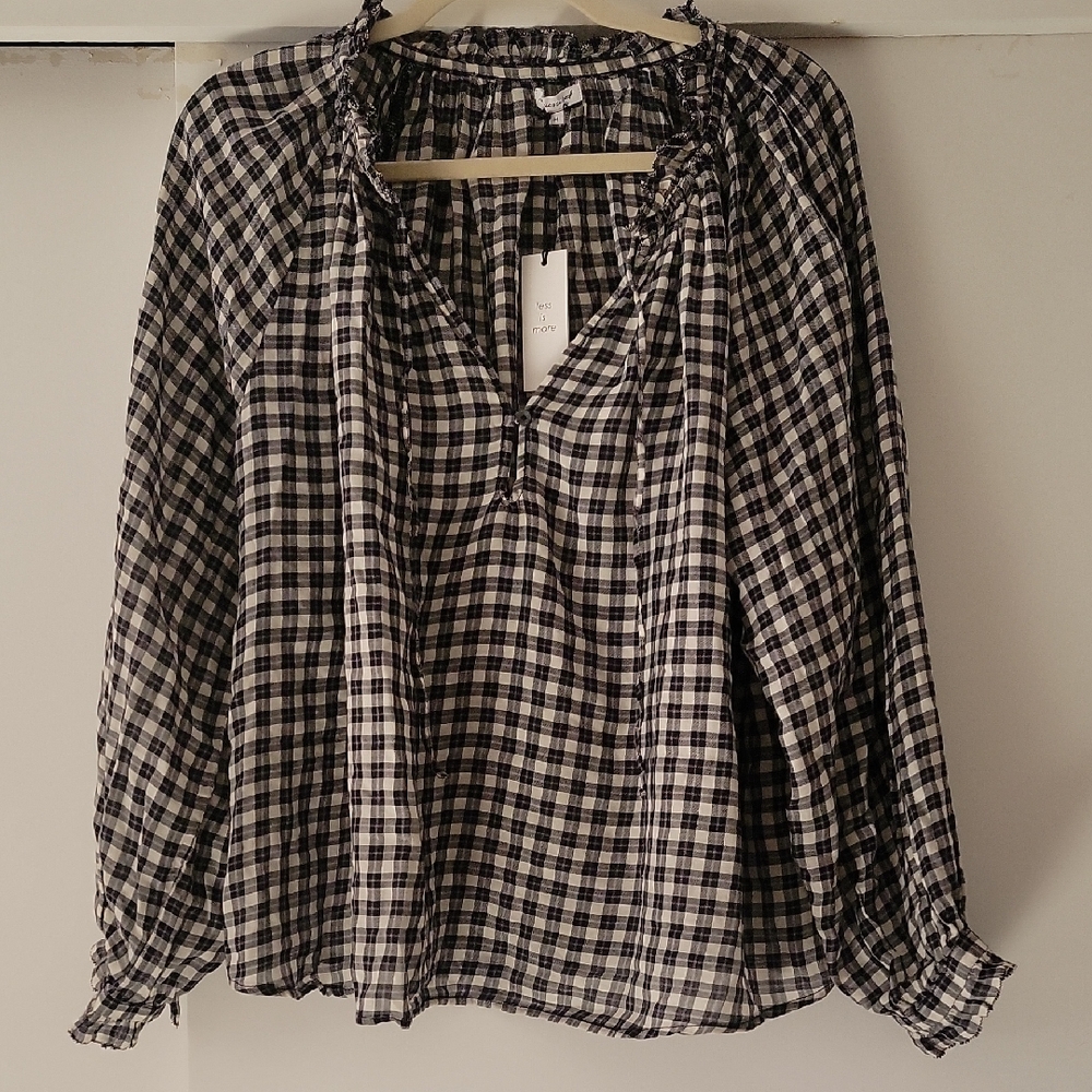 Unsubscribed Black and White Bohemian Top M-XL